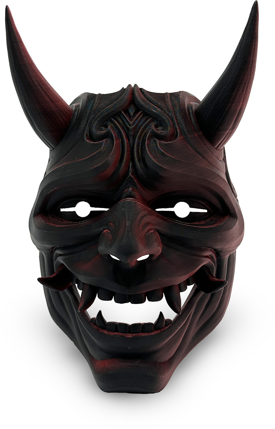 Print 3D de la 3D Morph Lab  - Oni half, mască de față, neagră și roșie
