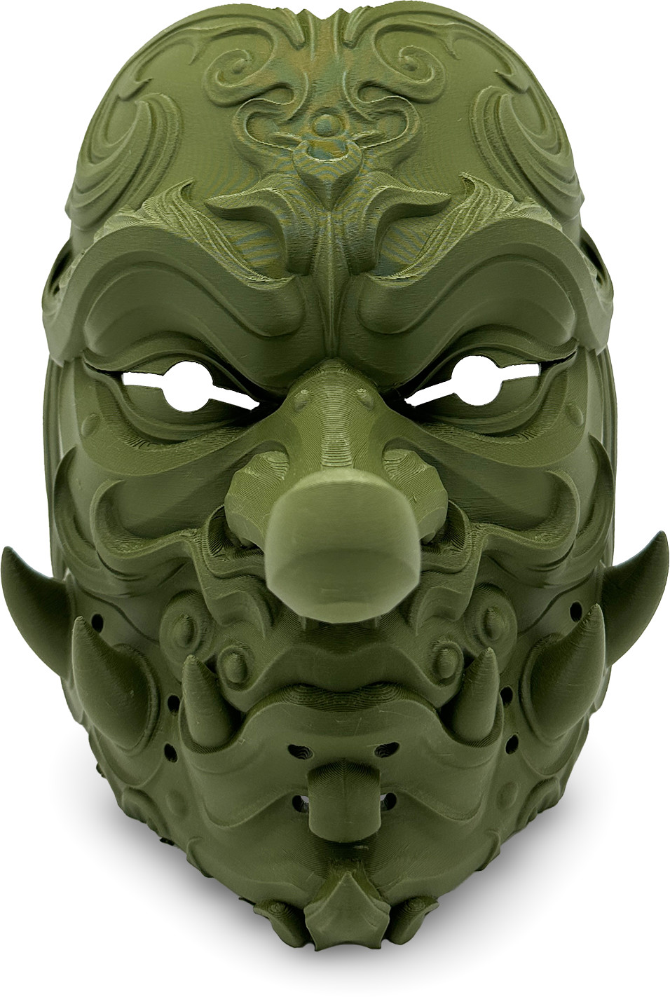 Print 3D de la 3D Morph Lab  - Tengu, mască de față, verde închis