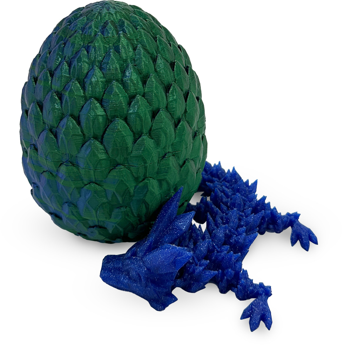 Print 3D de la 3D Morph Lab  - Ou cu pui de dragon , scale, albastru-verde