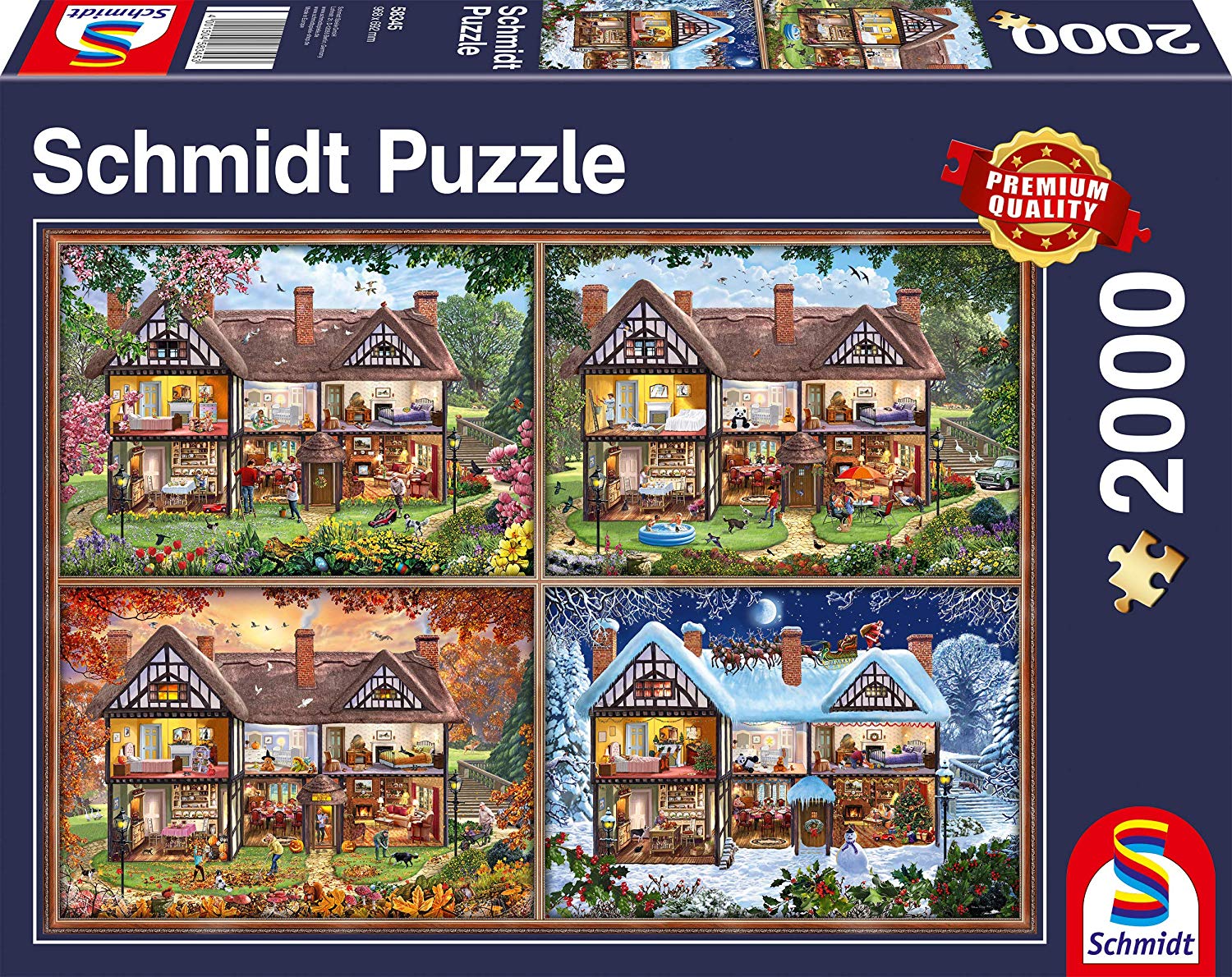 Puzzle Schmidt din 2000 de piese - Casa in cele patru anotimpuri