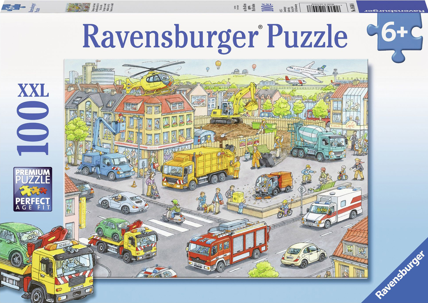 Puzzle Ravensburger din 100 XXL de piese - Vehicule in oras