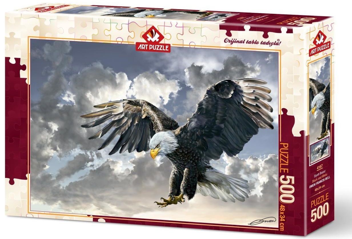 Puzzle Art Puzzle din 500 de piese - Negru si Alb  (Vultur plesuv), Owen Francis Bell
