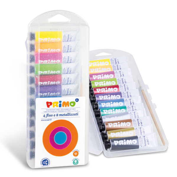 Vopsea tempera Primo - 12 culori, 12 ml