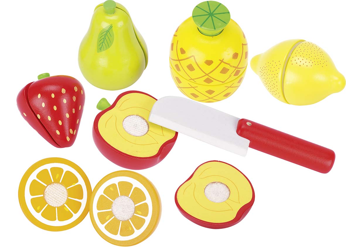 Set din lemn Goki - Fructe, 12 piese