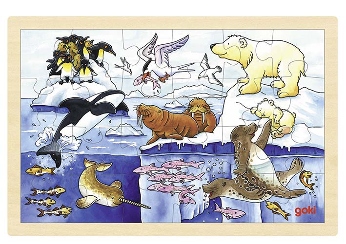 Puzzle din lemn goki - Animale arctice