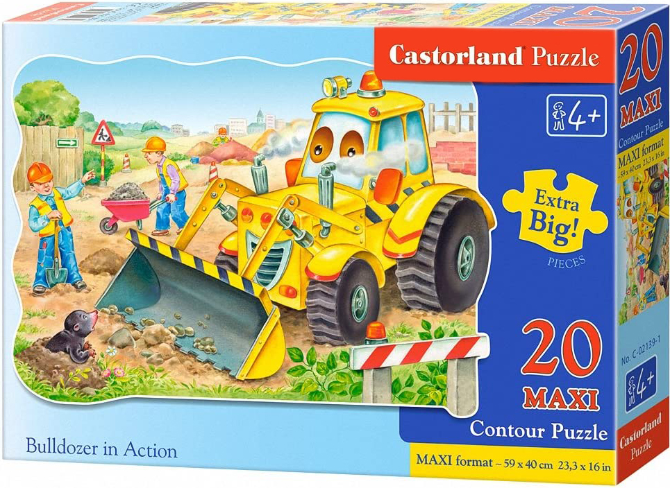 Puzzle Castorland din 20 XXL de piese - Buldozer in actiune