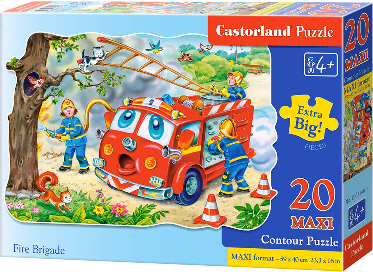 Puzzle Castorland din 20 XXL de piese - Pompierii salveaza un pisoi