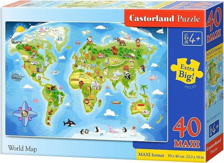 Puzzle Castorland din 40 XXL de piese - Harta lumii
