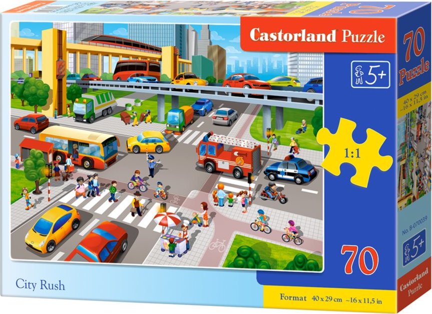 Puzzle Castorland din 70 de piese - Agitatia orasului