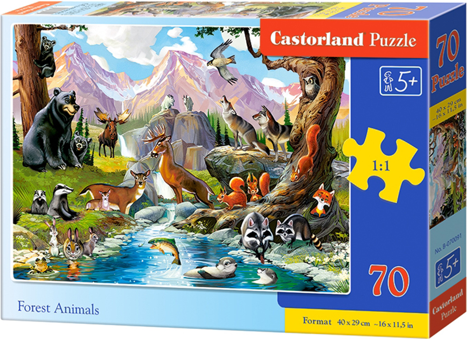 Puzzle Castorland din 70 de piese - Animale  de padure