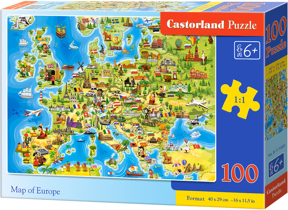 Puzzle Castorland din 100 de piese - Harta Europei
