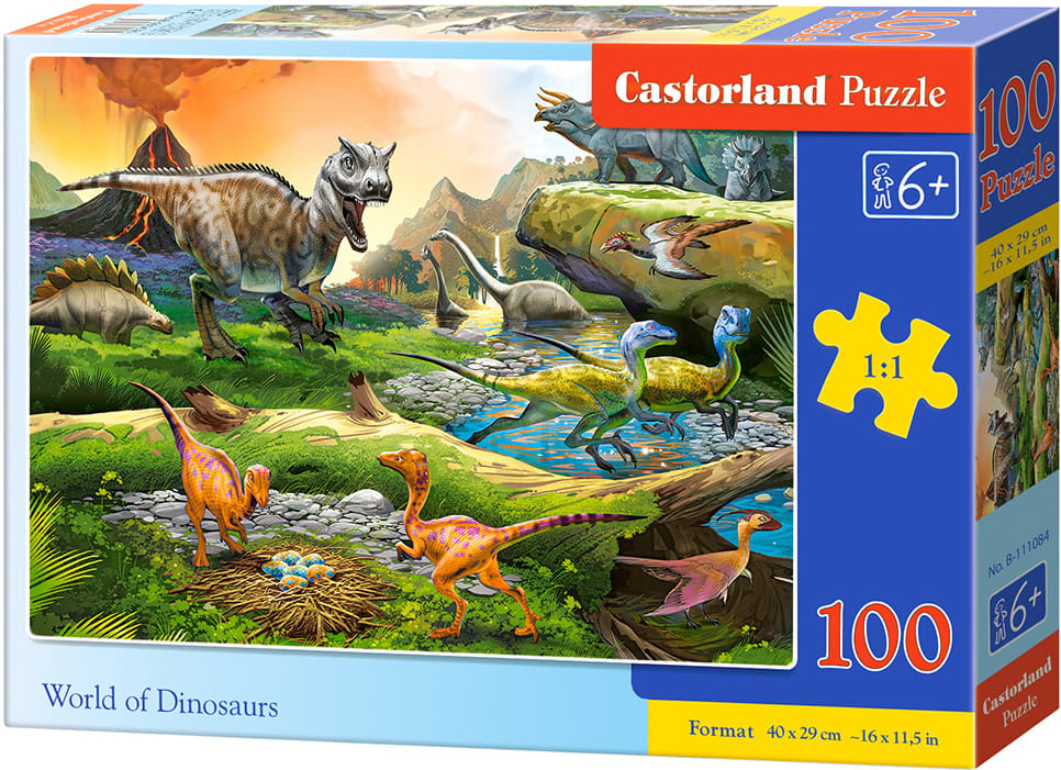Puzzle Castorland din 100 de piese - Lumea dinozaurilor