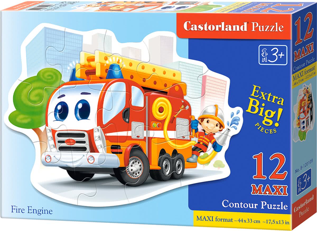 Puzzle Castorland din 12 XXL de piese - Camion de pompieri