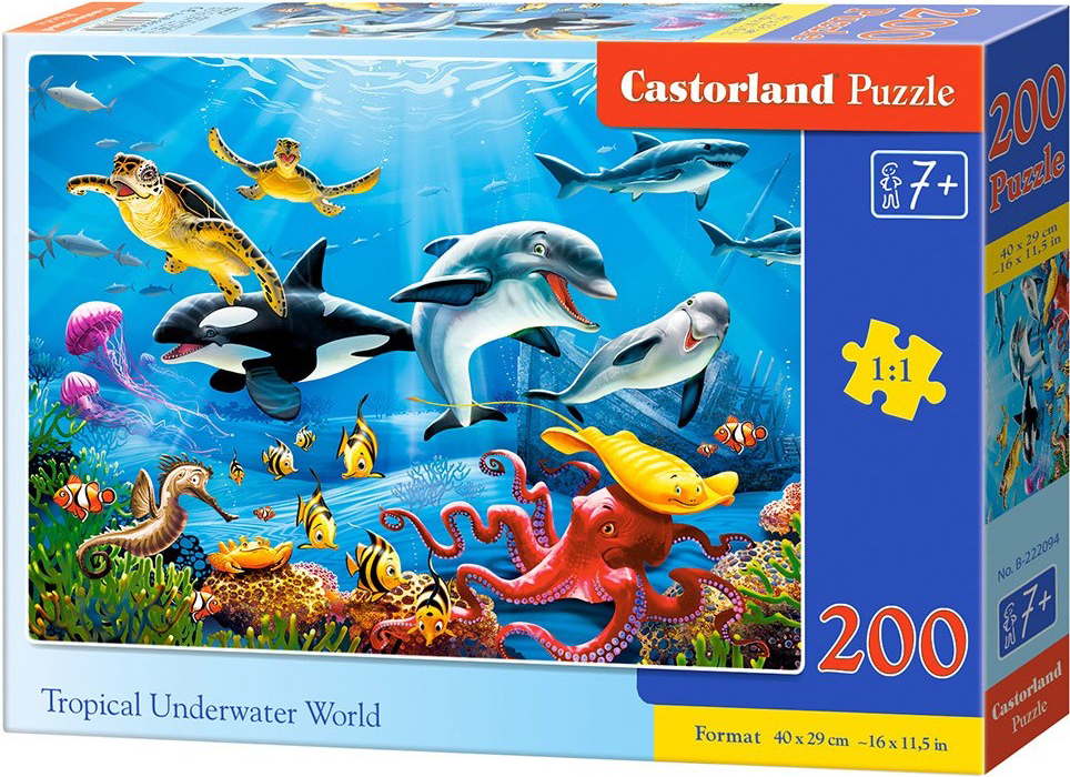 Puzzle Castorland din 200 de piese - Lumea tropicala subacvatica