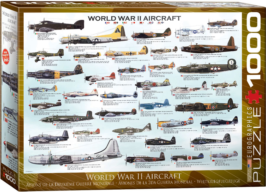 Puzzle Eurographics din 1000 de piese - Avioane militare din al doilea razboi mondial