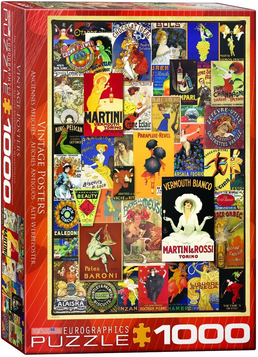 Puzzle Eurographics din 1000 de piese - Postere retro