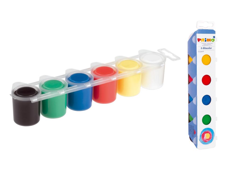 Vopsele pentru pictat cu degete Primo - 6 culori х 25 ml.