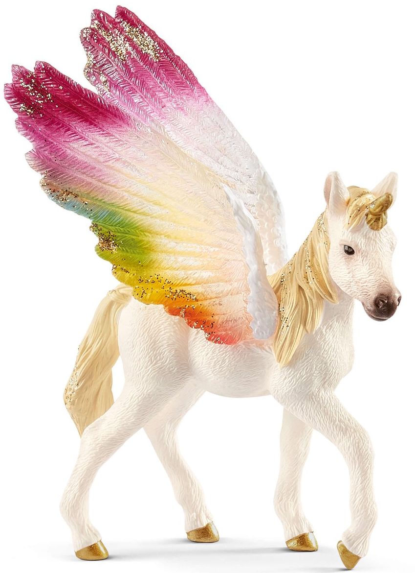 Figura  Schleich Bayala -  Unicorn curcubeu inaripat, manz