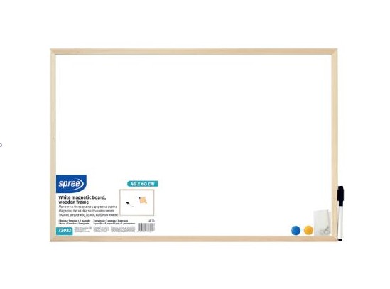 Tablă magnetică cu ramă din lemn Spree - 30 x 40 cm, cu accesorii
