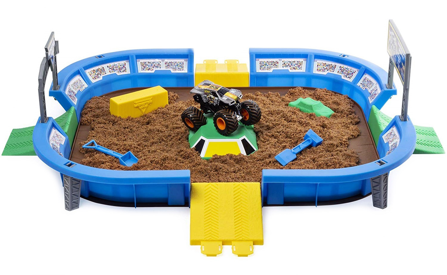 Set de joaca cu nisip kinetic Spin Master Monster Jam - Arena cu buggy exclusive, Deluxe
