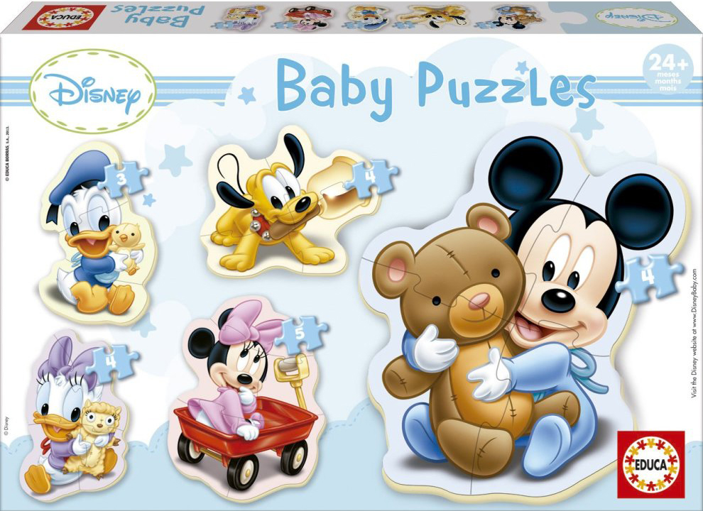 Puzzle pentru bebelus Educa 5 in 1 - Baby Mickey Mouse