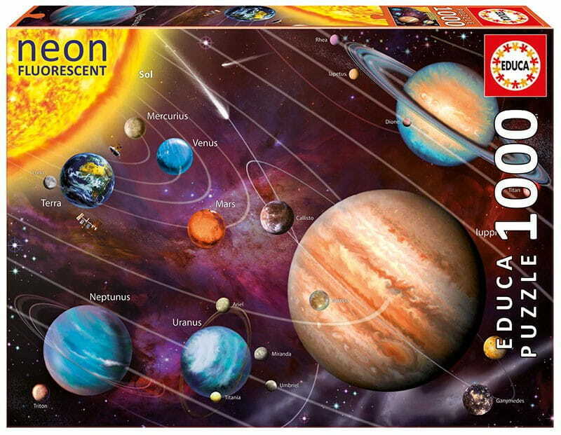 Puzzle neon Educa din 1000 de piese - Sistemul solar