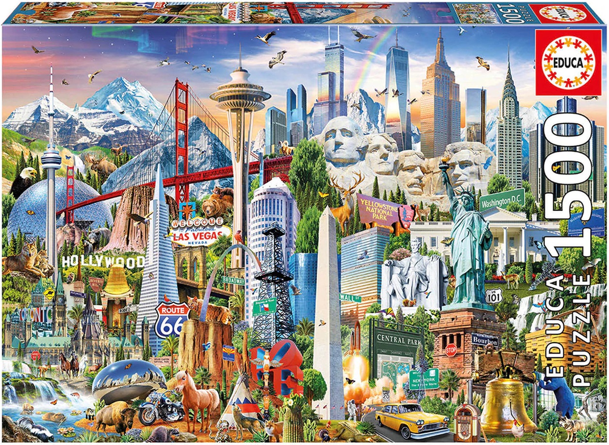 Puzzle Educa din 1500 de piese - Simbolurile Americii de nord
