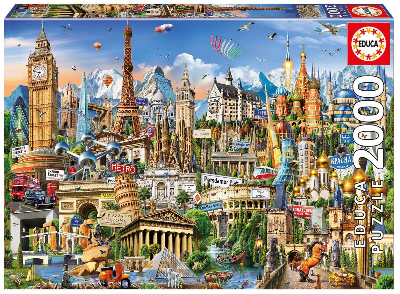 Puzzle Educa din 2000 de piese - Repere europene
