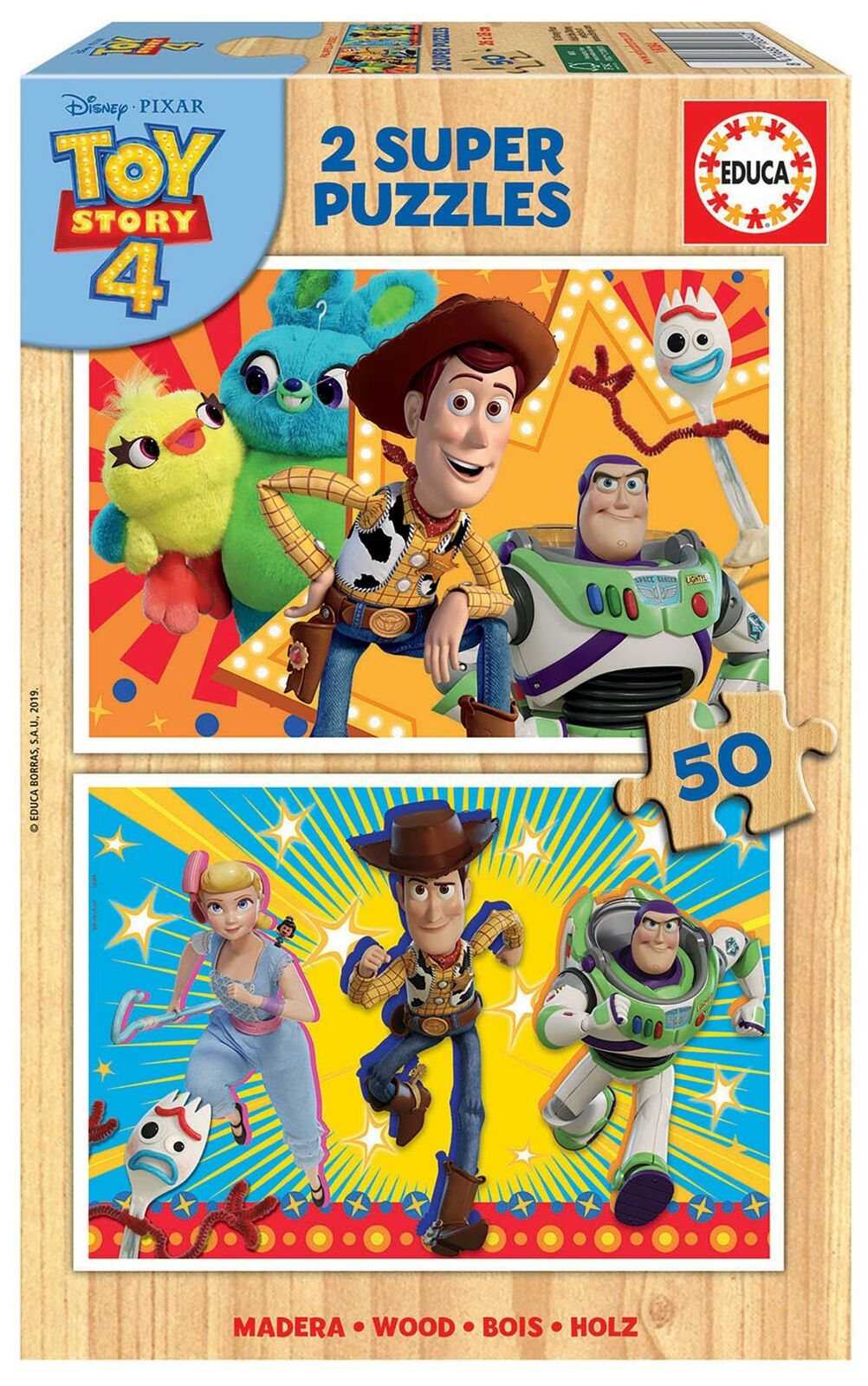 Puzzle Educa din 2 x 50 de piese - Toy Story 4