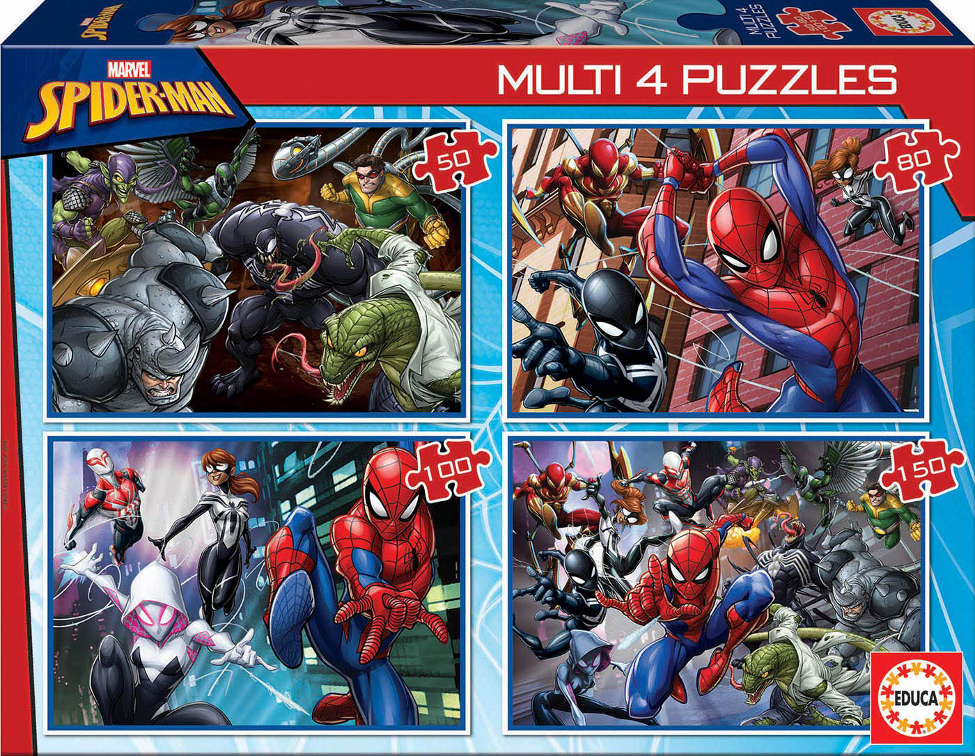 Puzzle Educa 4 in 1 - Spiderman
