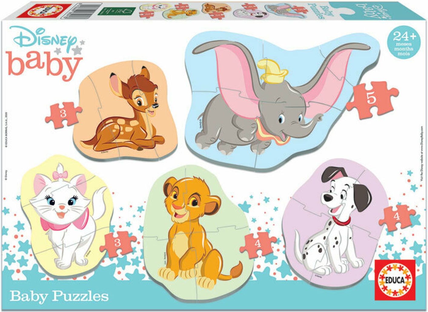 Puzzle pentru bebelusi Educa 5 in 1 - Animale Disney