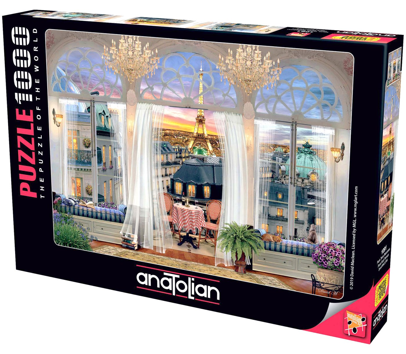 Puzzle Anatolian din 1000 de piese - Vedere de pe terasa din Paris, David Maclean