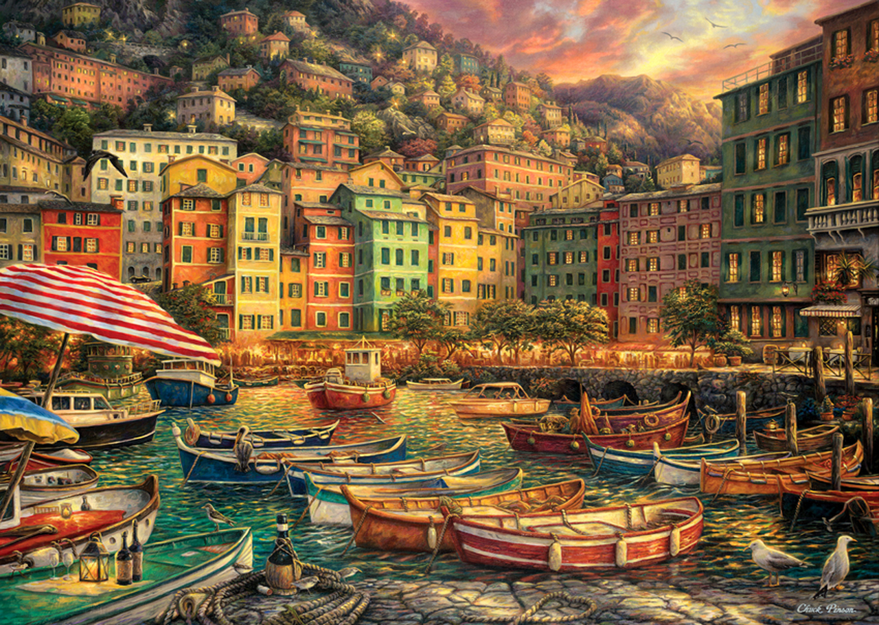 Puzzle Anatolian din 3000 de piese - Port in Italia