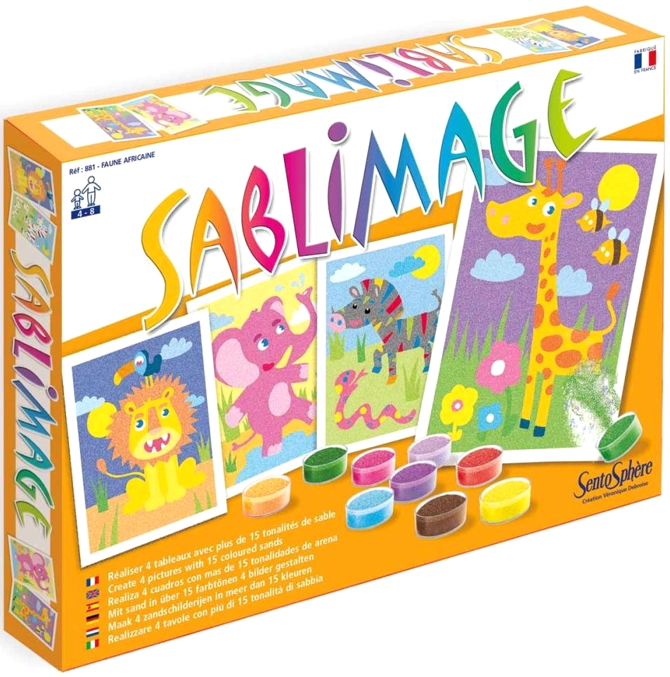 Set de pictura cu nisip Sentosphere Sablimage - Animale africane
