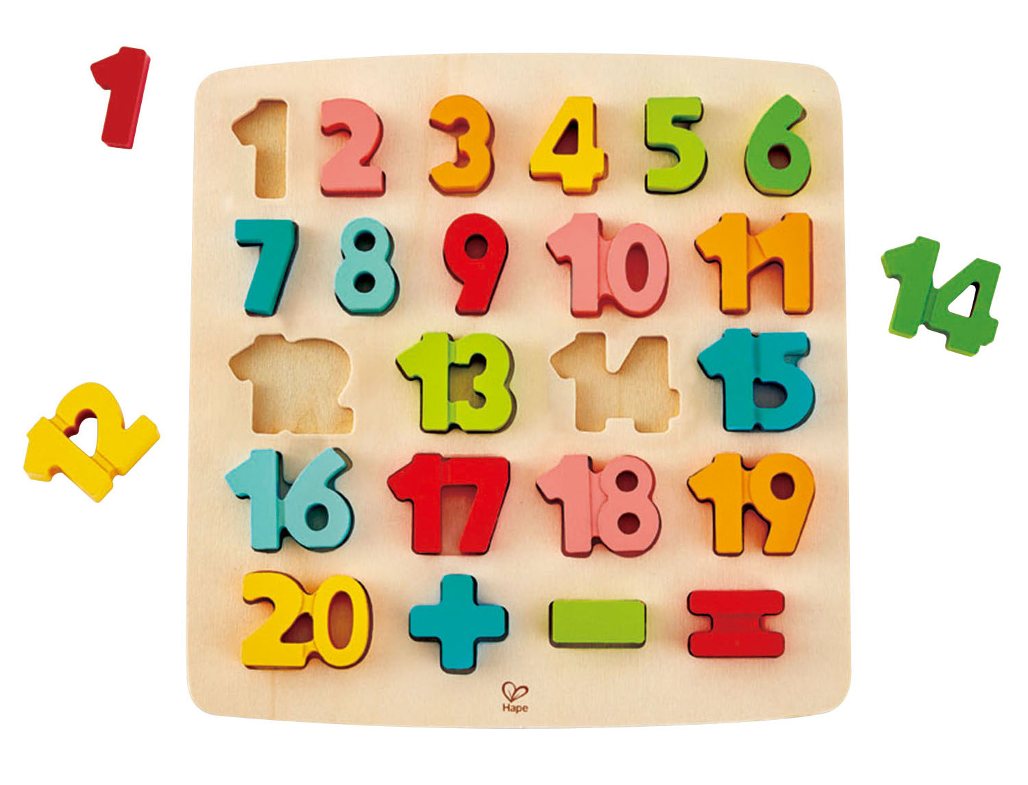 Puzzle din lemn Hape - Numere cu suport