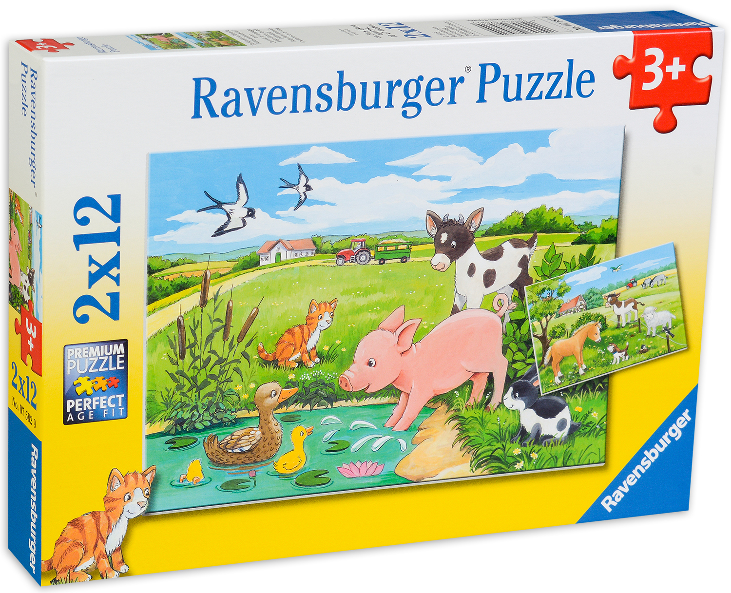 Puzzle Ravensburger din 2 x 12 de piese - Animale micute
