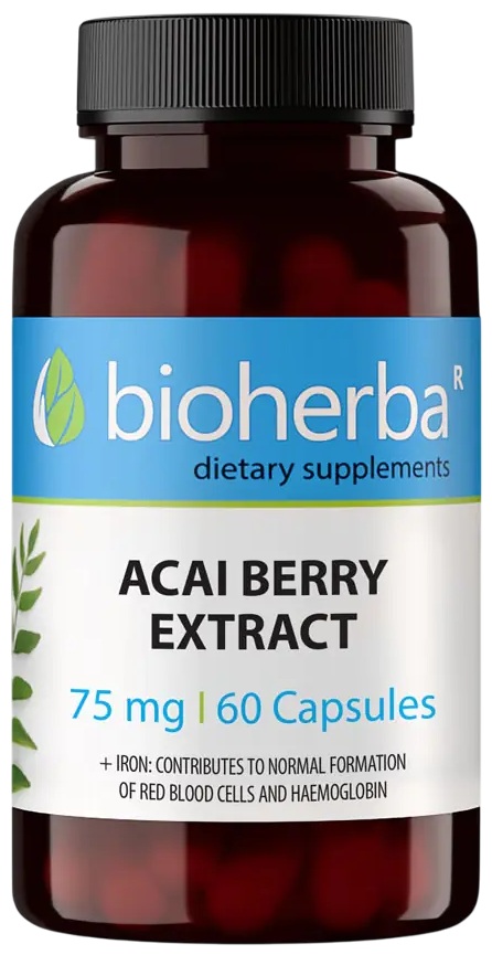 Acai Berry Extract, 75 mg, 60 capsule, Bioherba