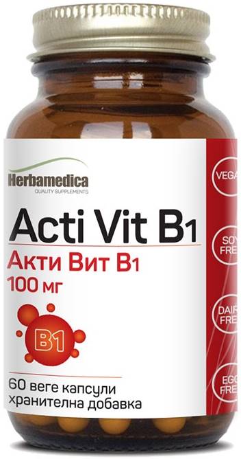 Acti Vit B1, 100 mg, 60 capsule vege, Herbamedica