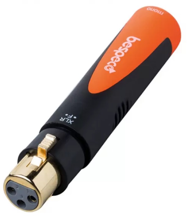 Adaptor Bespeco - SLAD120, XLR/6,3 mm, negru/portocaliu