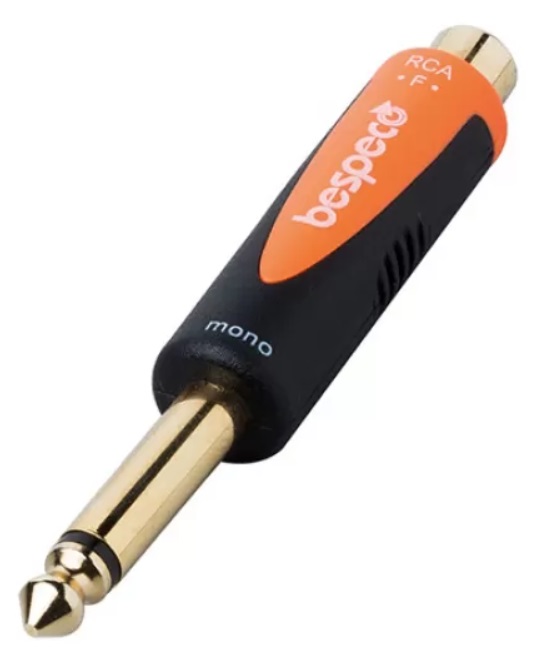 Adaptor Bespeco - SLAD305, 6,3 mm - RCA, negru/portocaliu