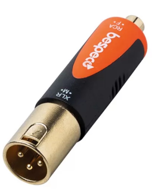 Adaptor Bespeco - SLAD315, XLR - RCA, negru/portocaliu