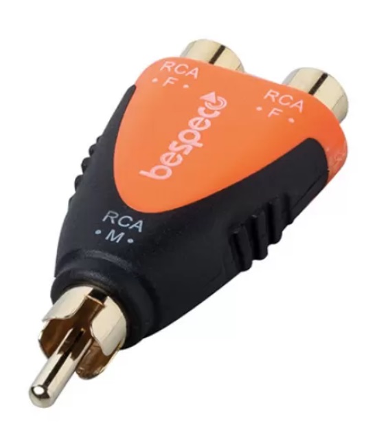 Adaptor Bespeco - SLAD355, RCA - RCA, negru/portocaliu