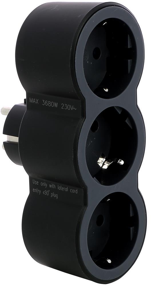 Adaptor Legrand - 694519, 3 prize, 3680 W, 230 V, 16 A, negru-gri