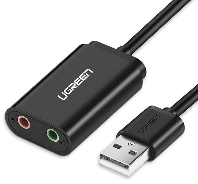 Adaptor Ugreen - US205, USB2.0/3.5mm, negru
