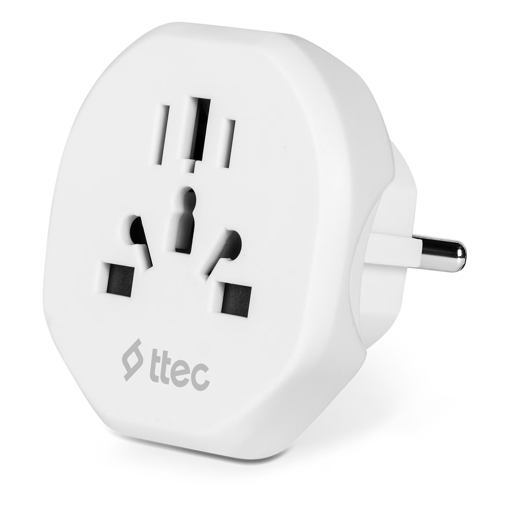 Adaptor de călătorie Ttec – 2SA01, universal pentru UE, alb
