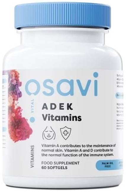 ADEK Vitamins, 60 capsule gel, Osavi