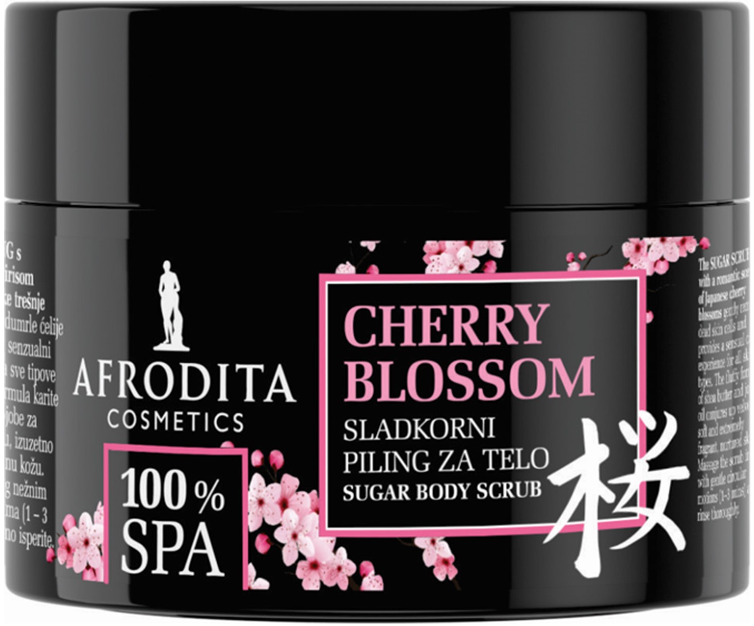 Afrodita 100% SPA Cherry Blossom Scrub de corp cu zahăr, 175 g