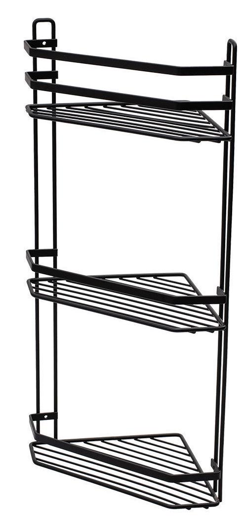 Raft de colț Estia - Elegant, la 3 nivele, negru
