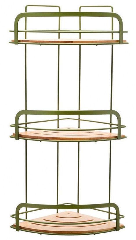 Raft de colț Estia - Olive, 3 nivele, verde