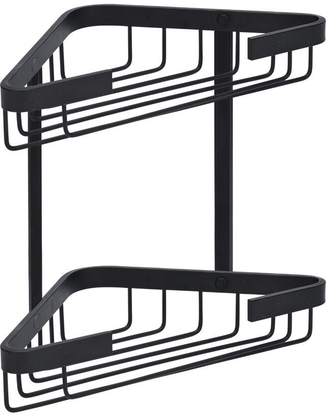 Raft de colț pentru baie Estia - Stance, 2 nivele, negru